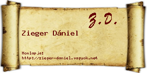 Zieger Dániel névjegykártya